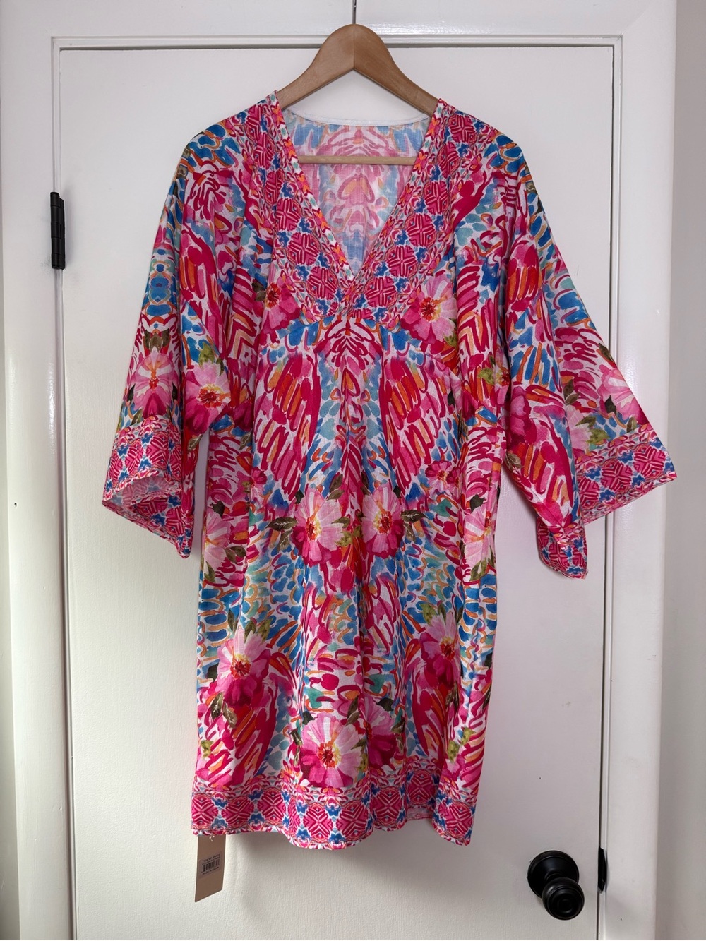 ๐ Comfy Luxe Colorful Cover Up Dress Boho Chic Hippie Bohemian Floral - Picture 3 of 13